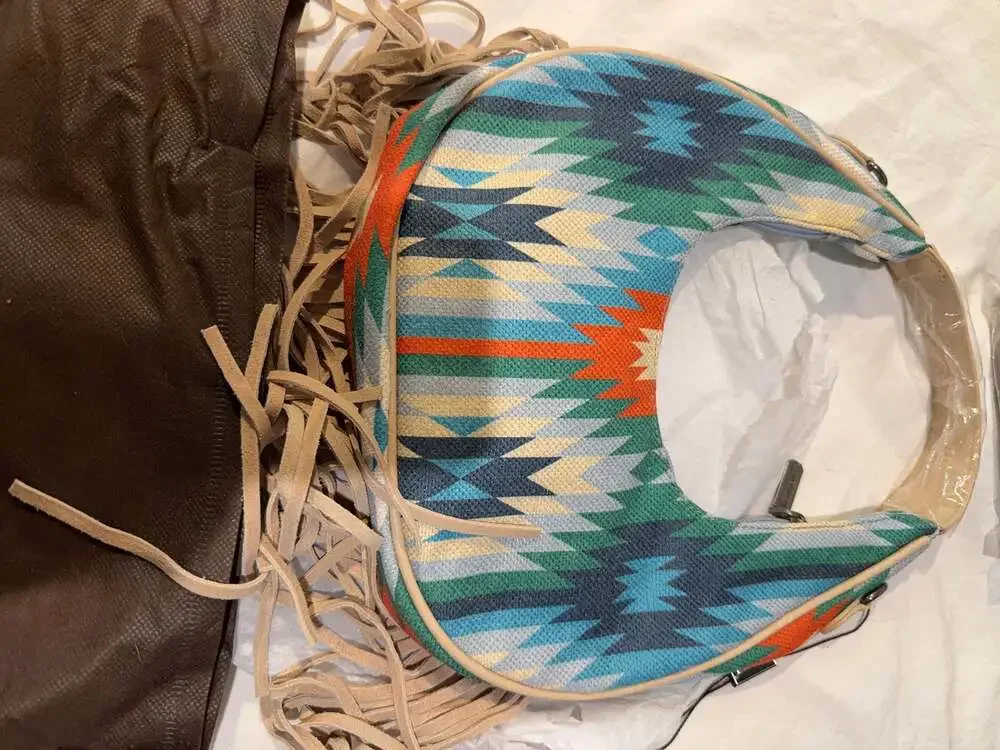 Montana West Southwestern Print Fringe‎ Hobo Bag MW1286-6366 TQ